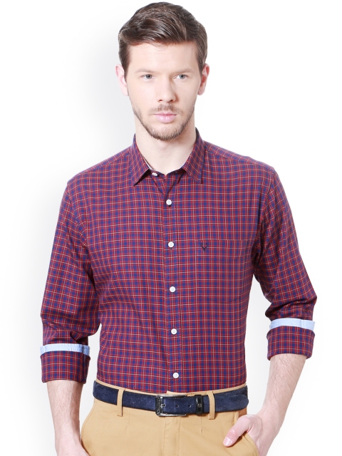 

Allen Solly Men Blue & Pink Slim Fit Checked Semiformal Shirt