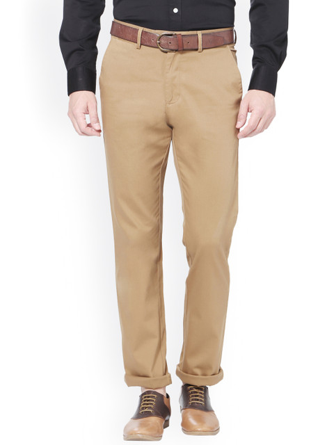

Allen Solly Men Khaki Regular Fit Solid Trousers