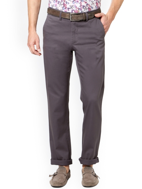 

Allen Solly Men Grey Regular Fit Solid Trousers