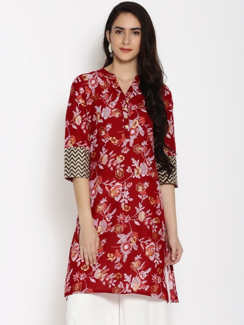 

Melange by Lifestyle Women Red Printed A-Line Kurta