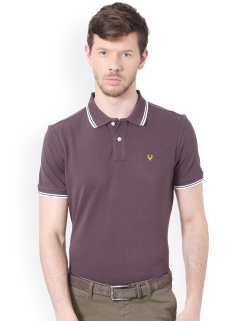 

Allen Solly Men Purple Solid Polo Collar T-shirt