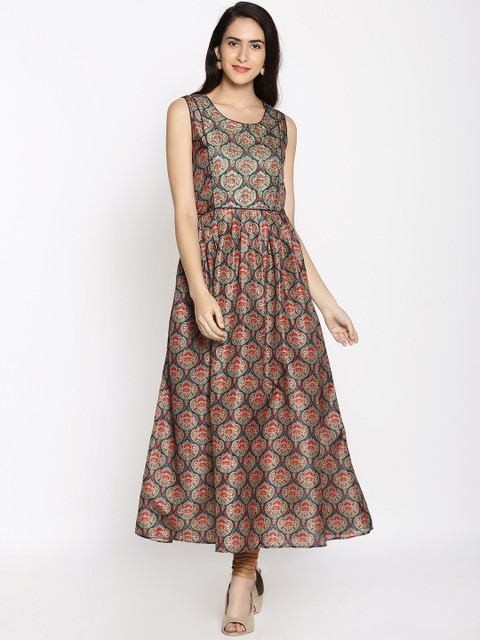 

Melange by Lifestyle Women Blue & Red Printed A-Line Kurta