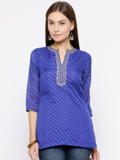 

Biba Blue Printed Kurti