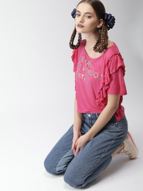 

Encrypt Women Pink Printed Top
