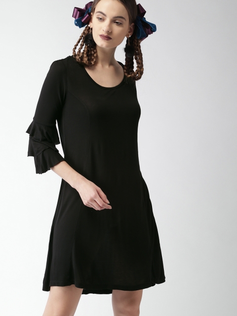 

Encrypt Women Black Solid Sheath Dress