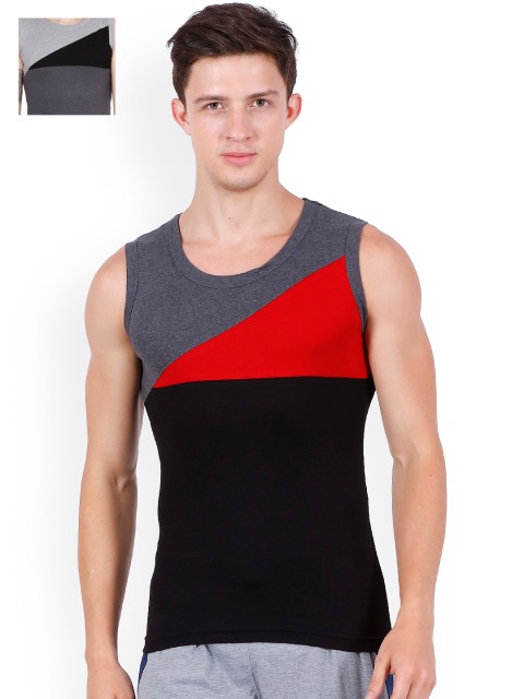 

Genx Pack of 2 Innerwear Vests 7714, Black