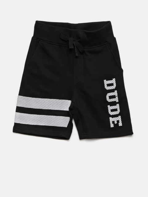 

Flying Machine Boys Black Printed Shorts