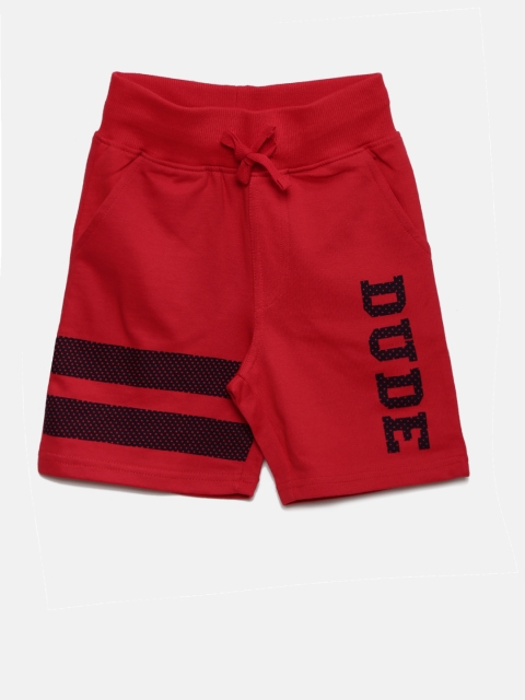 

Flying Machine Boys Red Printed Shorts