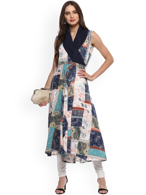 

La Firangi Women Multicoloured Printed Anarkali Kurta, Multi