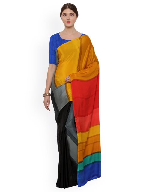 

Ligalz Multicoloured Poly Crepe Saree, Multi