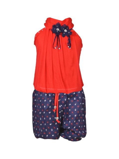

Aarika Girls Red & Blue Printed Clothing Set