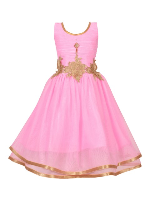 

Aarika Girls Pink Solid Fit and Flare Dress
