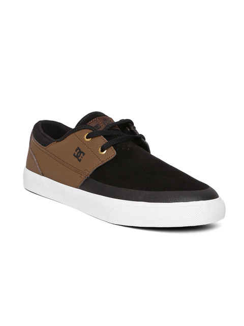 

DC Men Black & Brown Colourblocked Leather Sneakers
