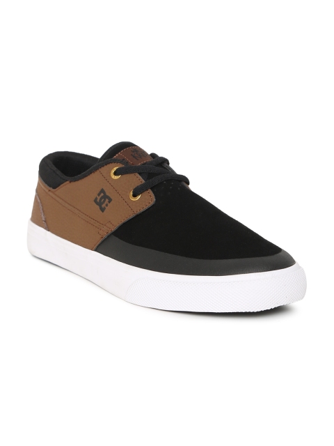 

DC Men Black & Brown WES KREMER 2 Leather Colourblocked Sneakers