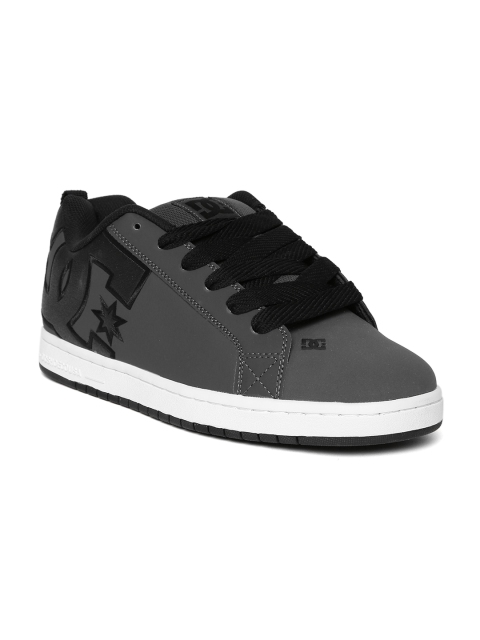 

DC Men Grey Leather Sneakers