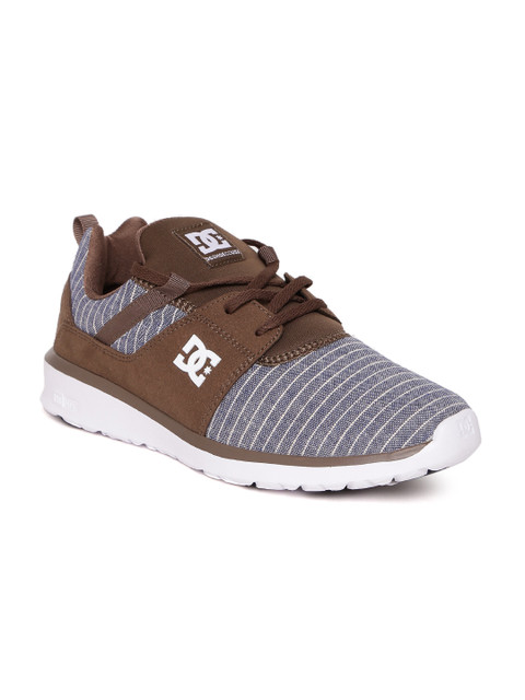 

DC Men Navy Blue & Brown Striped Sneakers
