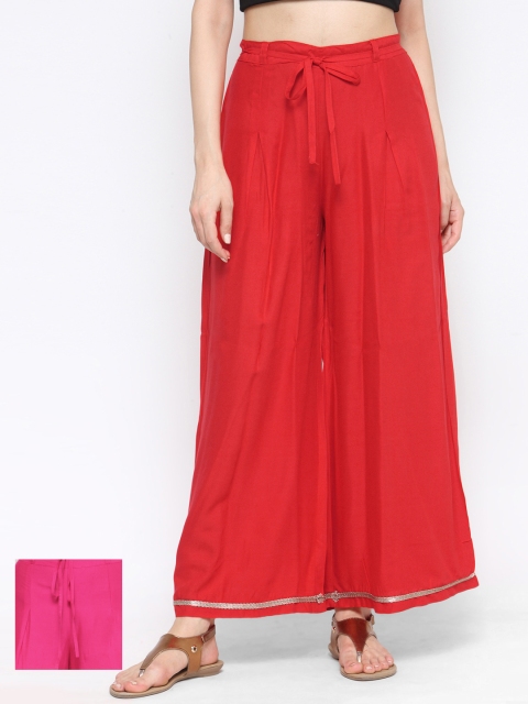 

Tulsattva Set of 2 Palazzos, Red