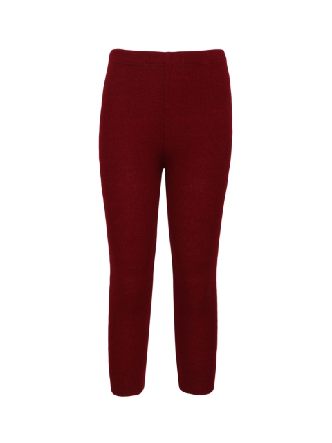 

Cayman Girls Maroon Ankle-Length Leggings