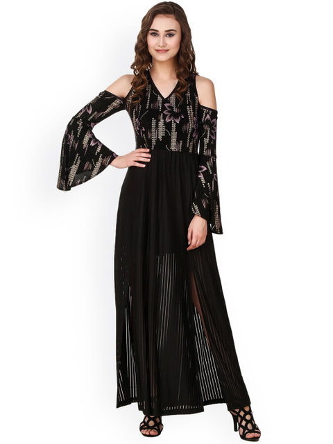 

Texco Women Black Self-Design Maxi Dress