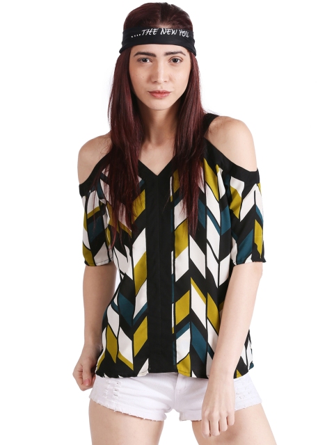

Noi Women Green & White Printed Top