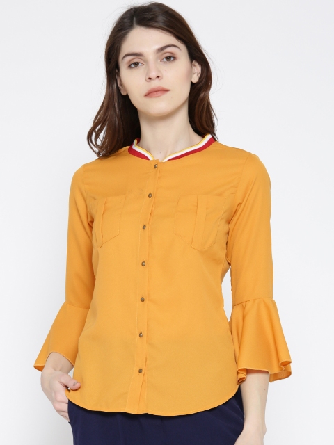 

Noi Women Mustard Yellow Regular Fit Solid Casual Shirt