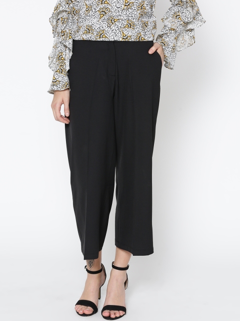 

Noi Women Black Regular Fit Solid Parallel Trousers