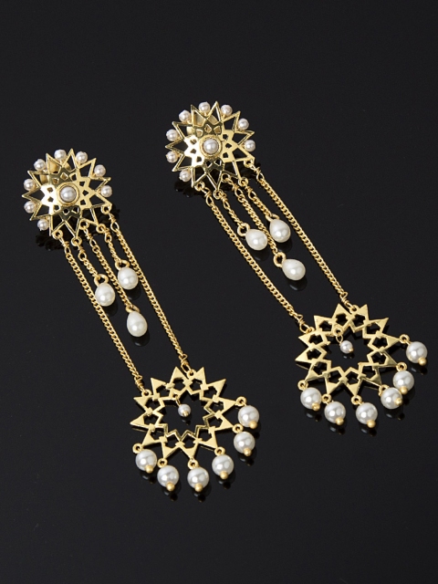 

Studio Voylla Jharokha Gold-Plated Contemporary Drop Earrings