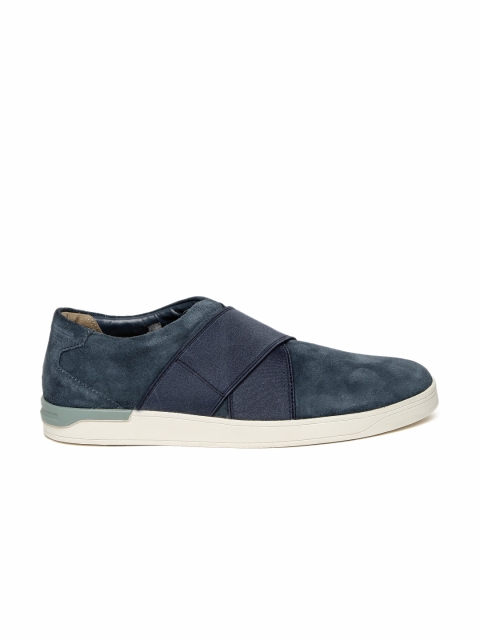 

Clarks Men Blue Stanway Easy Suede Slip-On Sneakers