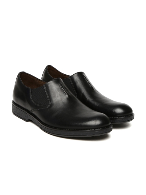 

Clarks Men Black Leather Slip-ons