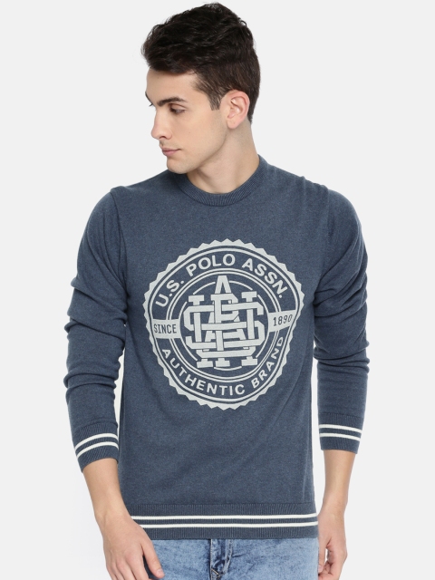 

U.S. Polo Assn. Denim Co. Men Blue Printed Pullover
