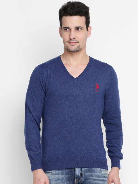 

U.S. Polo Assn. Men Blue Solid Sweater