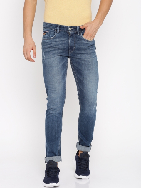 

U.S. Polo Assn. Men Blue Skinny Fit Mid-Rise Low Distress Stretchable Jeans