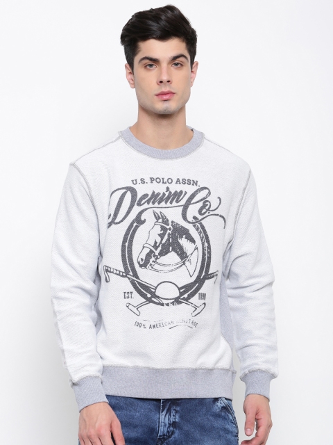 

U.S. Polo Assn. Men Grey Printed Sweatshirt