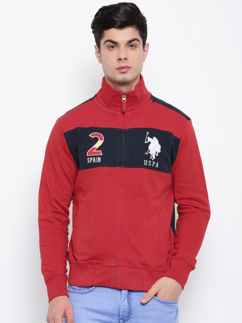 

U.S. Polo Assn. Men Red Solid Sweatshirt