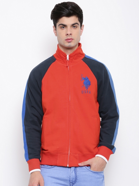 

U.S. Polo Assn. Men Orange Solid Sweatshirt