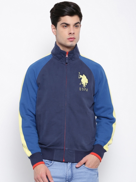 

U.S. Polo Assn. Men Blue Solid Sweatshirt