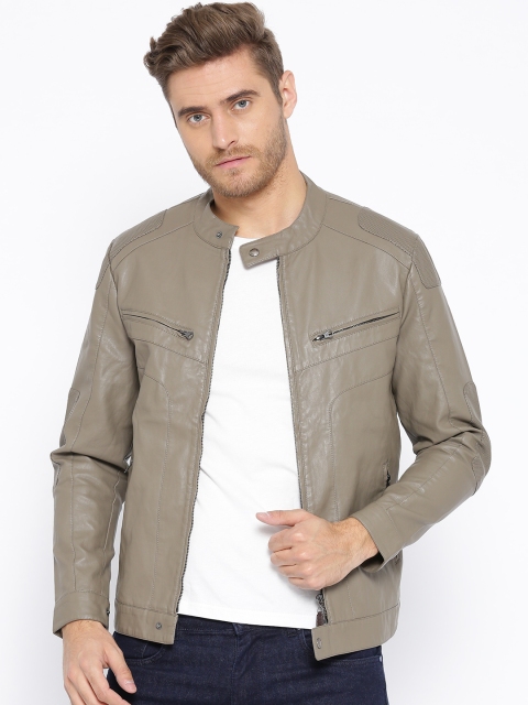 

U.S. Polo Assn. Denim Co. Men Grey Solid Biker Jacket