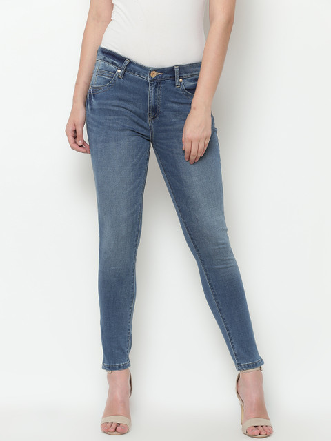 

United Colors of Benetton Women Blue Skinny Fit Mid-Rise Clean Look Stretchable Jeans