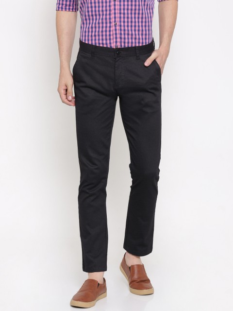 

British Club Men Black Slim Fit Printed Chinos