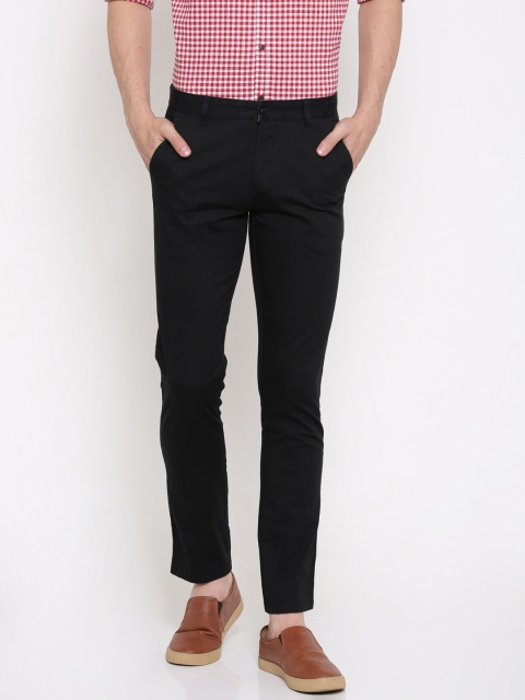 

British Club Men Black Slim Fit Solid Chinos