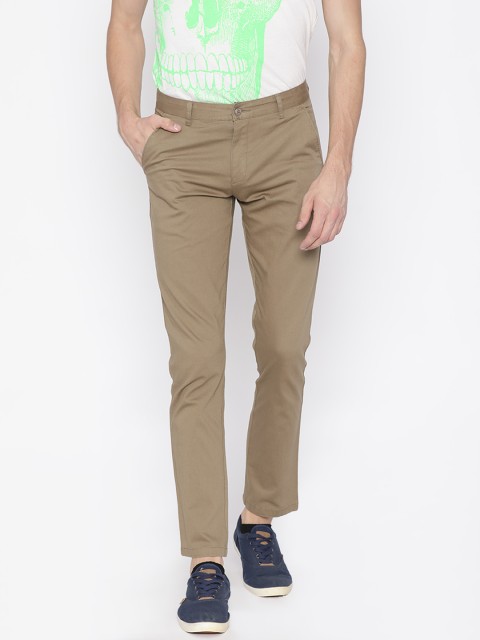 

British Club Men Khaki Slim Fit Solid Chinos