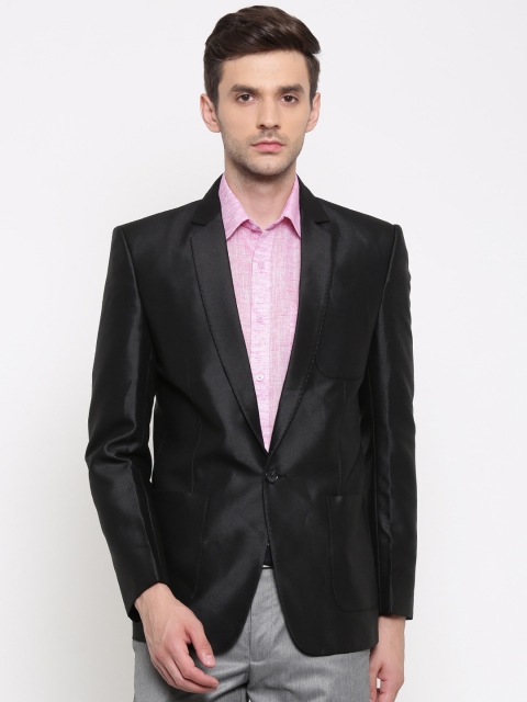 

British Club Men Black Single-Breasted Slim Fit Party Blazer