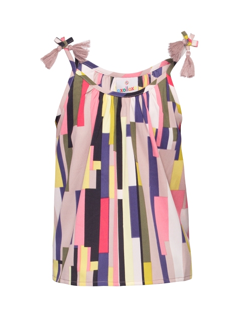 Oxolloxo Girls Multicoloured Printed A-Line Top, Multi