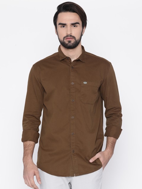 

Nature Casuals Men Brown Slim Fit Solid Casual Shirt