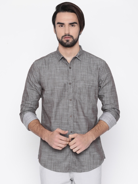 

Nature Casuals Men Brown Slim Fit Self-Design Casual Shirt
