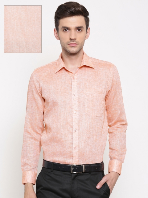 

British Club Men Orange Regular Fit Solid Formal Shirt