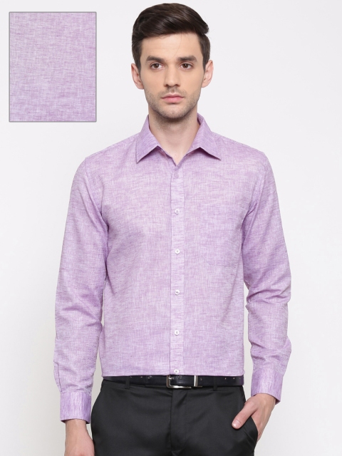 

British Club Men Lavender Regular Fit Self Design Formal Shirt