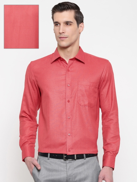 

British Club Men Red Regular Fit Solid Formal Shirt