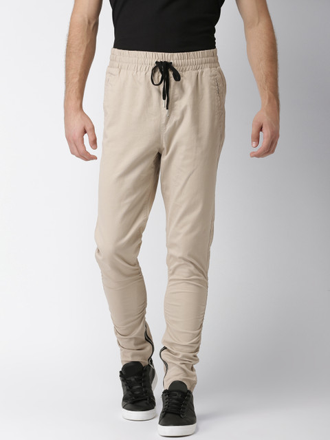 

FOREVER 21 Men Beige Regular Fit Solid Joggers
