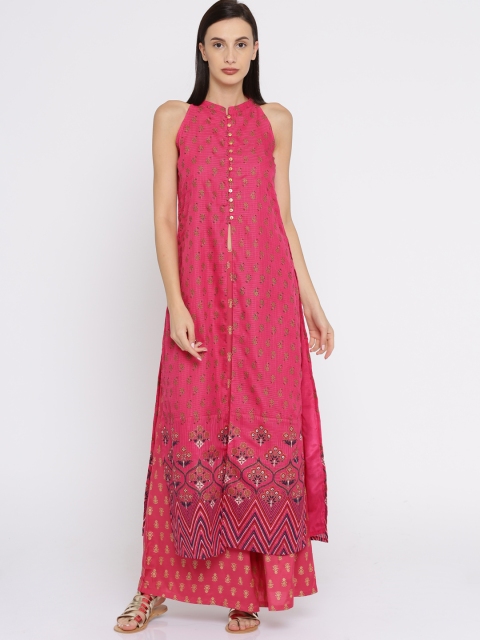 

Global Desi Women Pink Printed Kurta with Palazzos